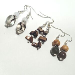 NEW Earrings MOP Shell earrings Jasper & Wood earrings lampwork glass  209#fs
